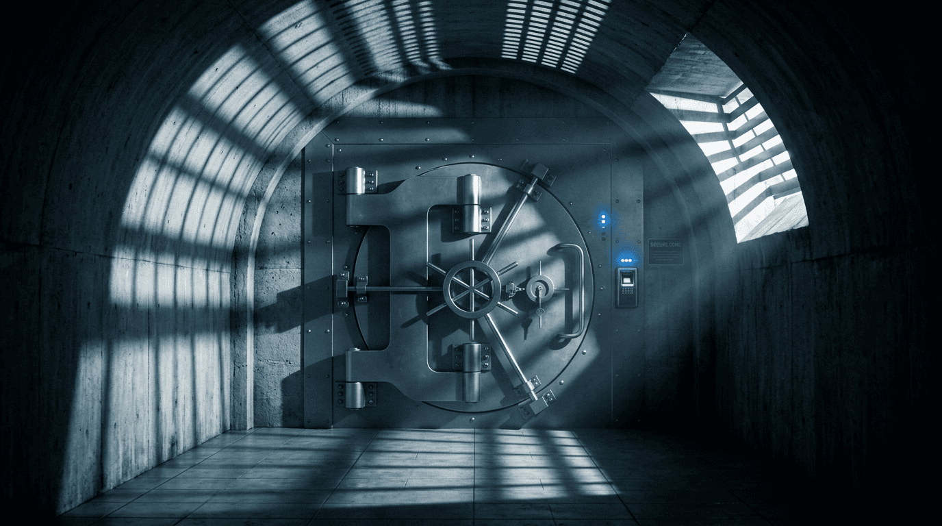 Shadow study / single locked door / vault-form architecture